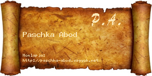 Paschka Abod névjegykártya